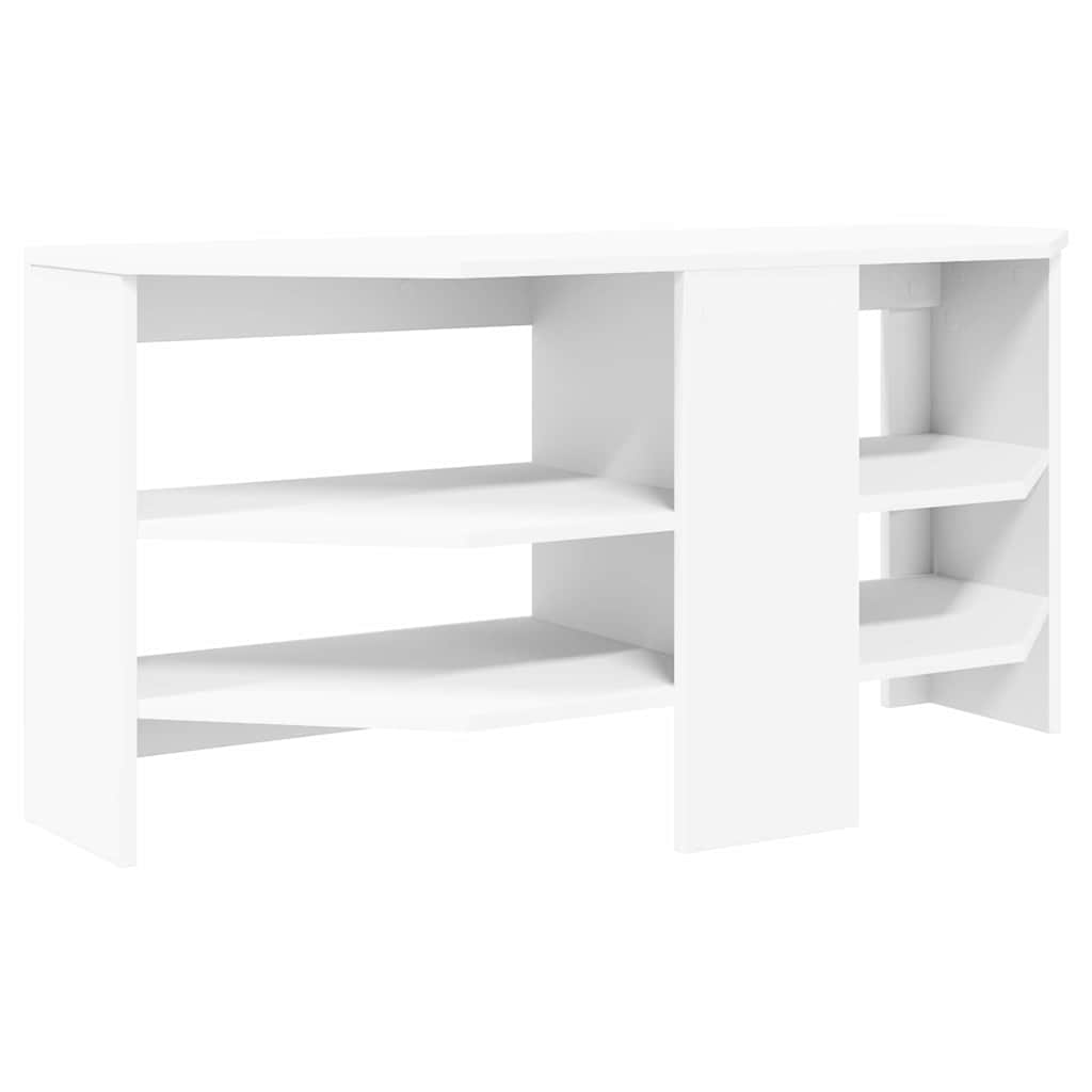 HoekTVKast Wit 102 x 40,5 x 45 cm Bewerkt hout is nu te koop bij PeponiXL, paradijselijk wonen!