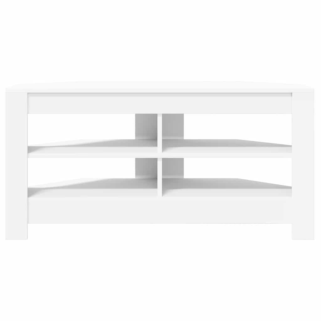 HoekTVKast Wit 102 x 40,5 x 45 cm Bewerkt hout is nu te koop bij PeponiXL, paradijselijk wonen!