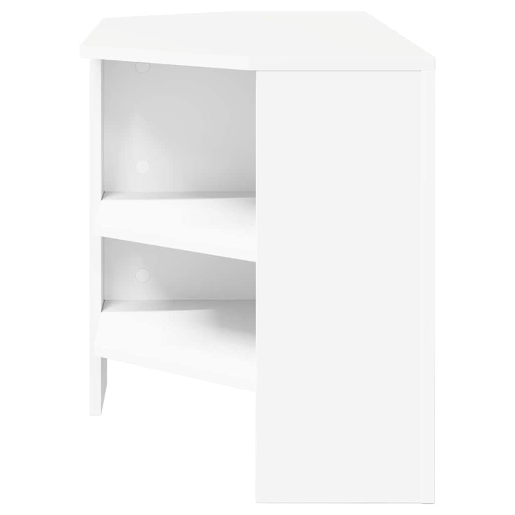 HoekTVKast Wit 102 x 40,5 x 45 cm Bewerkt hout is nu te koop bij PeponiXL, paradijselijk wonen!