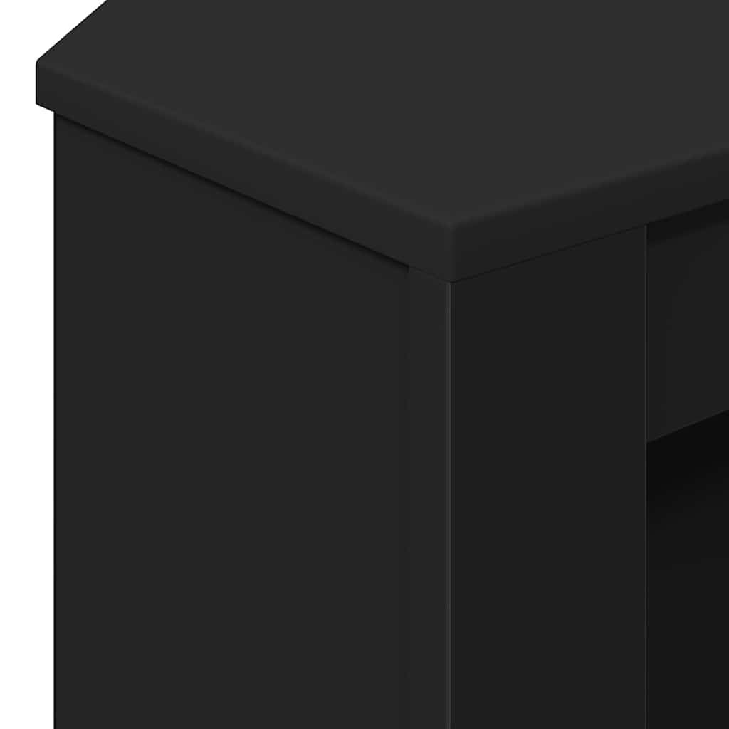 HoekTVKast Zwart 102 x 40,5 x 45 cm Bewerkt hout is nu te koop bij PeponiXL, paradijselijk wonen!