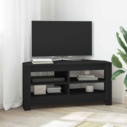 HoekTVKast Zwart 102 x 40,5 x 45 cm Bewerkt hout is nu te koop bij PeponiXL, paradijselijk wonen!