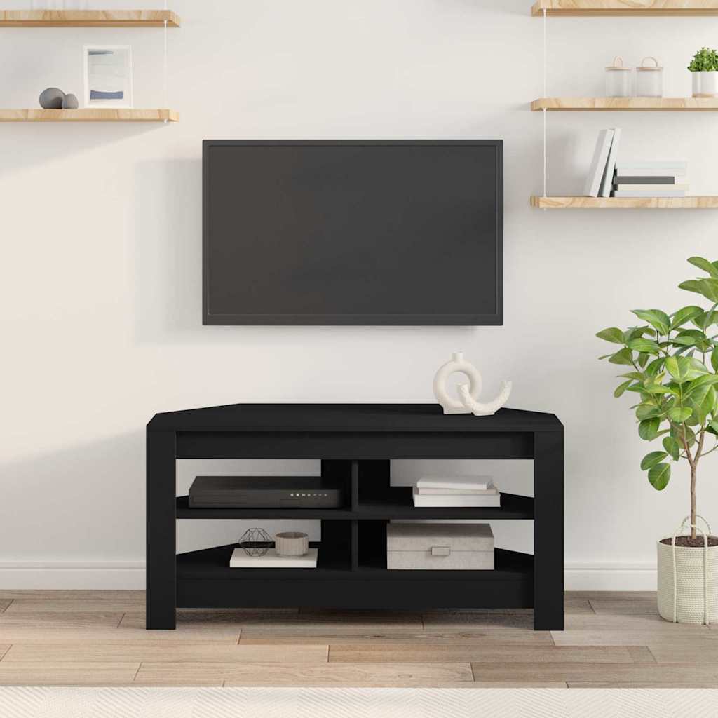 HoekTVKast Zwart 102 x 40,5 x 45 cm Bewerkt hout is nu te koop bij PeponiXL, paradijselijk wonen!