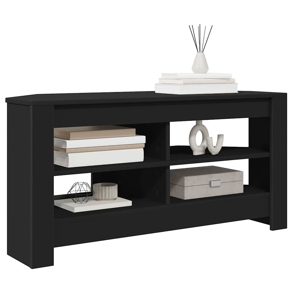 HoekTVKast Zwart 102 x 40,5 x 45 cm Bewerkt hout is nu te koop bij PeponiXL, paradijselijk wonen!