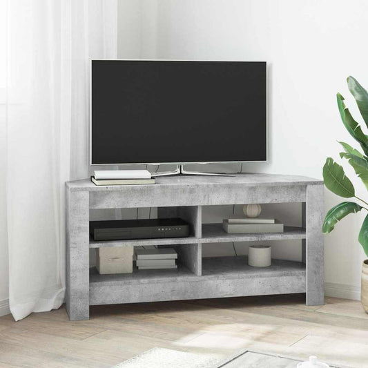 HoekTVKast Beton Grijs 102 x 40,5 x 45 cm Bewerkt hout is nu te koop bij PeponiXL, paradijselijk wonen!