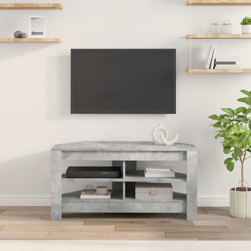 HoekTVKast Beton Grijs 102 x 40,5 x 45 cm Bewerkt hout is nu te koop bij PeponiXL, paradijselijk wonen!