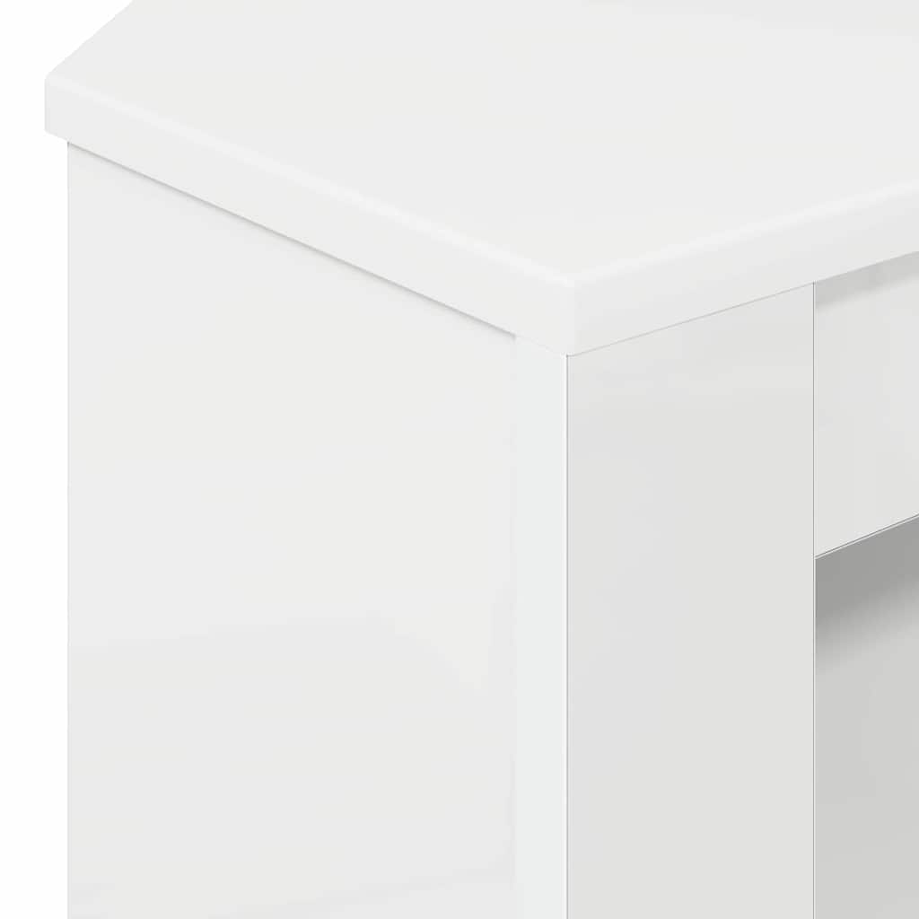 HoekTVKast Hoogglans Wit 102 x 40,5 x 45 cm Bewerkt hout is nu te koop bij PeponiXL, paradijselijk wonen!