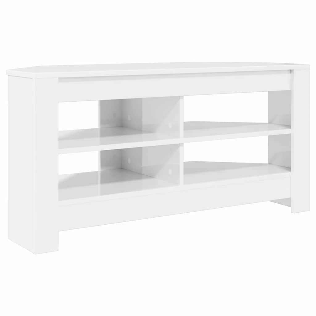 HoekTVKast Hoogglans Wit 102 x 40,5 x 45 cm Bewerkt hout is nu te koop bij PeponiXL, paradijselijk wonen!