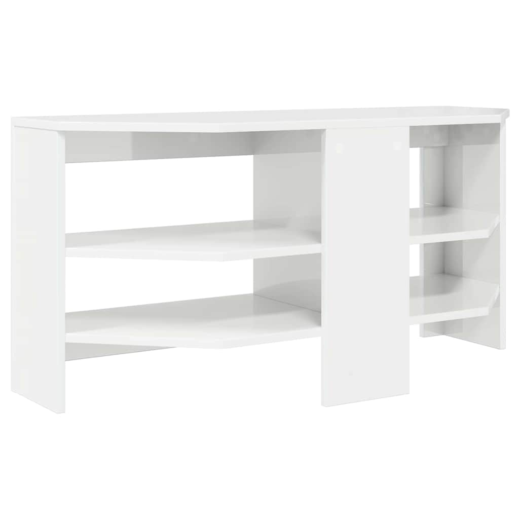 HoekTVKast Hoogglans Wit 102 x 40,5 x 45 cm Bewerkt hout is nu te koop bij PeponiXL, paradijselijk wonen!
