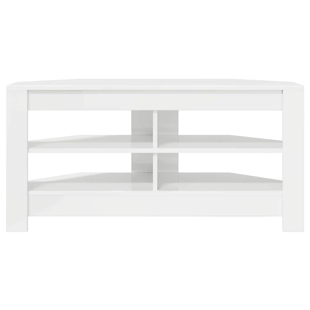 HoekTVKast Hoogglans Wit 102 x 40,5 x 45 cm Bewerkt hout is nu te koop bij PeponiXL, paradijselijk wonen!