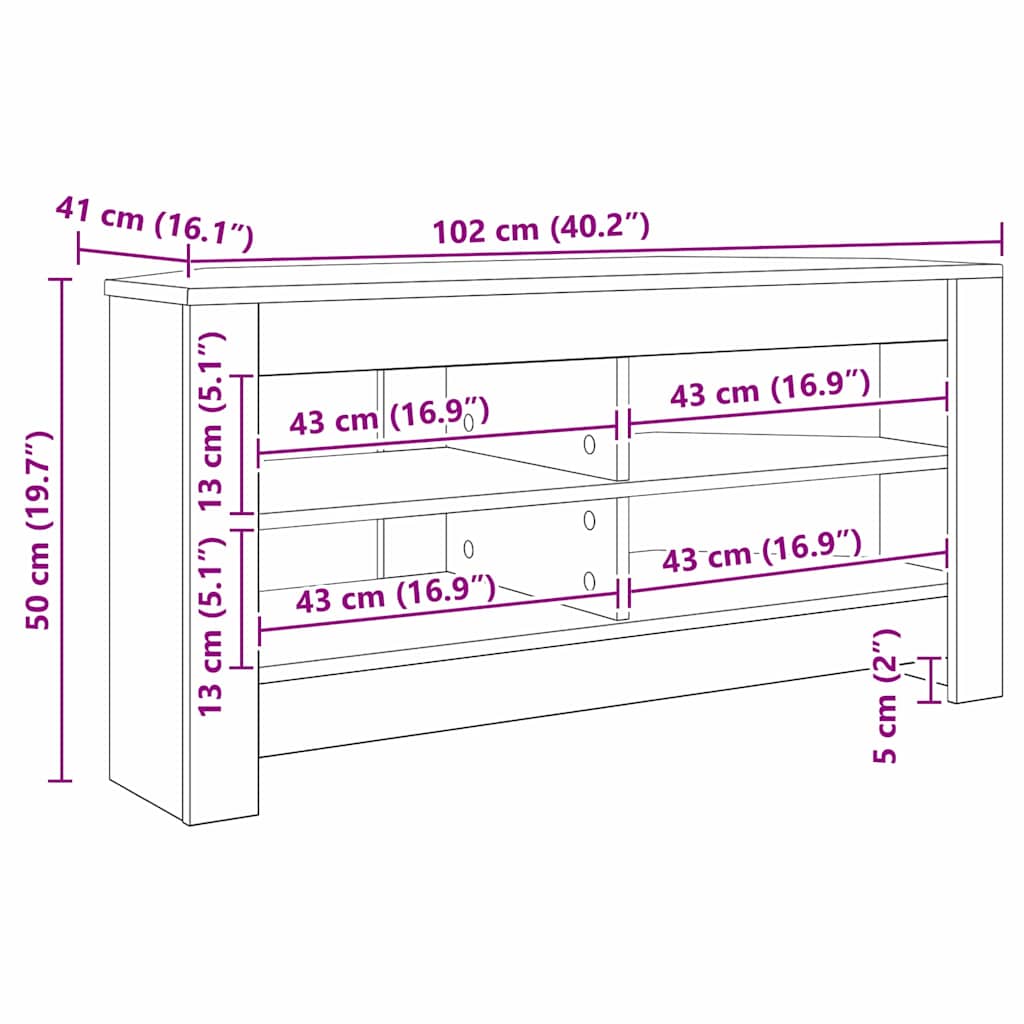 HoekTVKast Hoogglans Wit 102 x 40,5 x 45 cm Bewerkt hout is nu te koop bij PeponiXL, paradijselijk wonen!