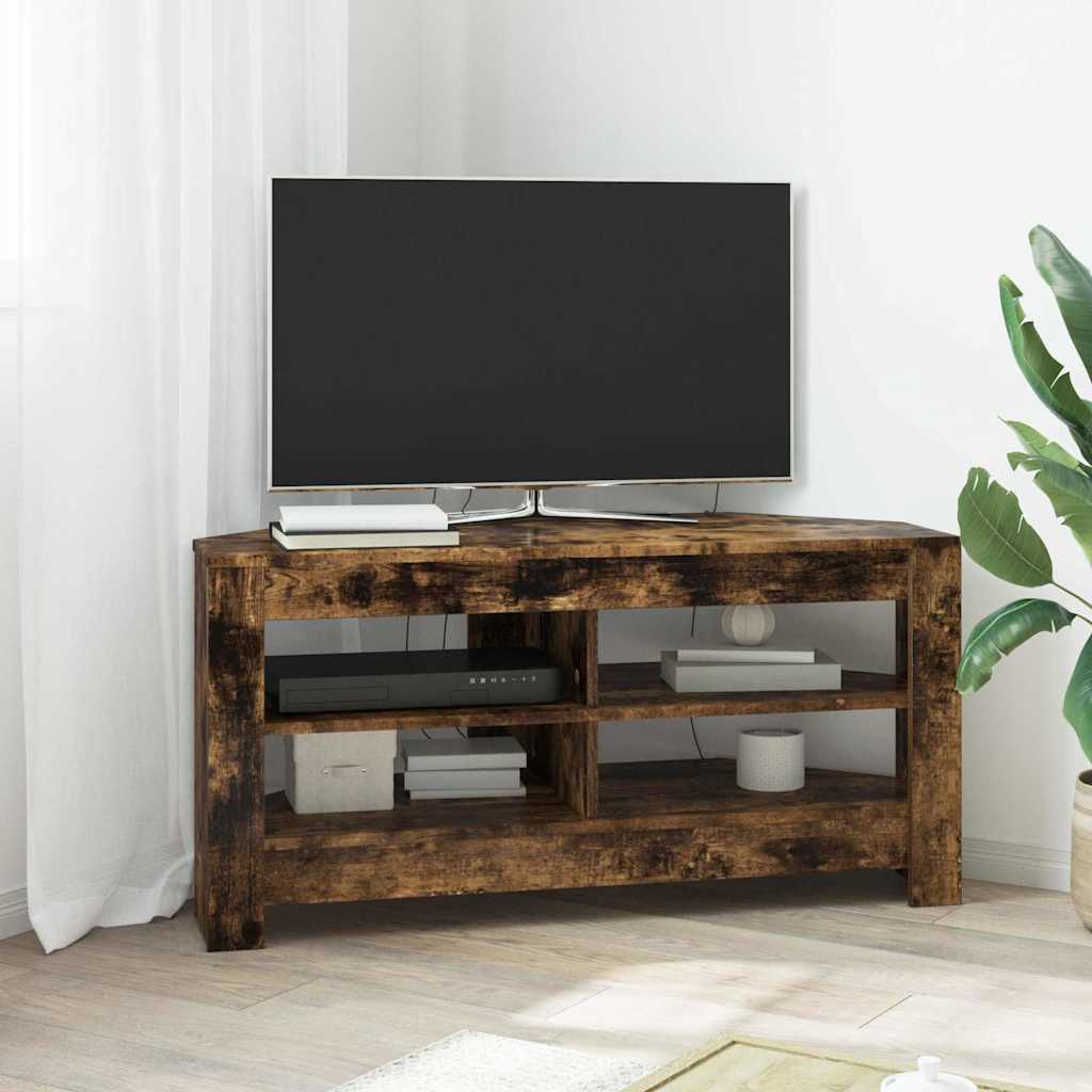 HoekTVKast Gerookt eiken 102 x 40,5 x 45 cm Bewerkt hout is nu te koop bij PeponiXL, paradijselijk wonen!