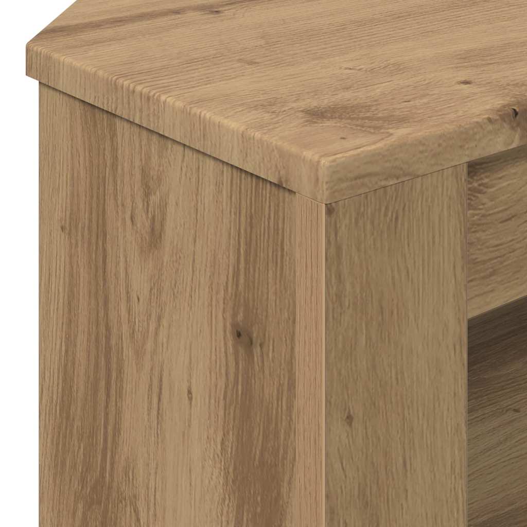 HoekTVKast 102 x 40,5 x 45 cm Artisan Eiken Bewerkt hout