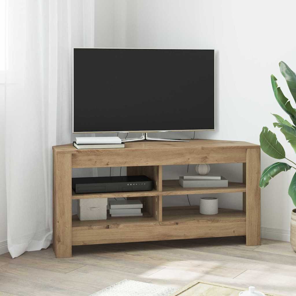 HoekTVKast 102 x 40,5 x 45 cm Artisan Eiken Bewerkt hout