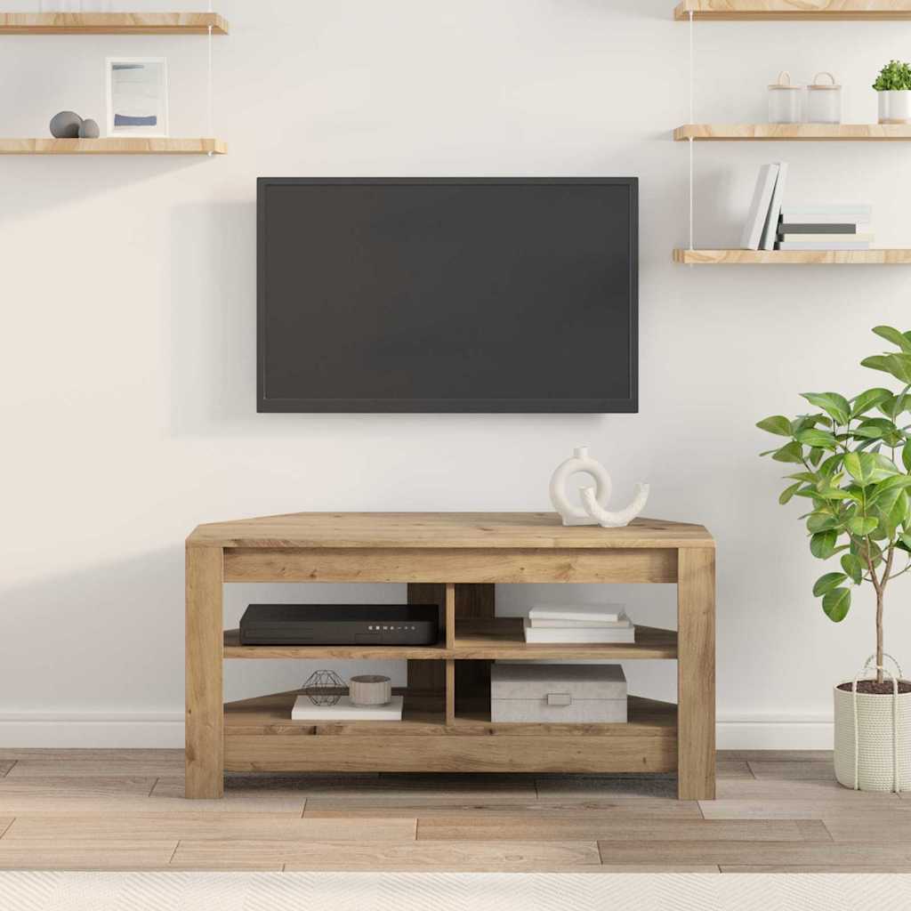 HoekTVKast 102 x 40,5 x 45 cm Artisan Eiken Bewerkt hout