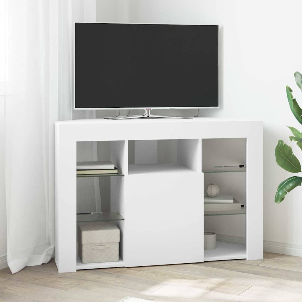 Hoek LED TV Kast Wandgemonteerd Wit 100x40x68cm Bewerkt hout is nu te koop bij PeponiXL, paradijselijk wonen!