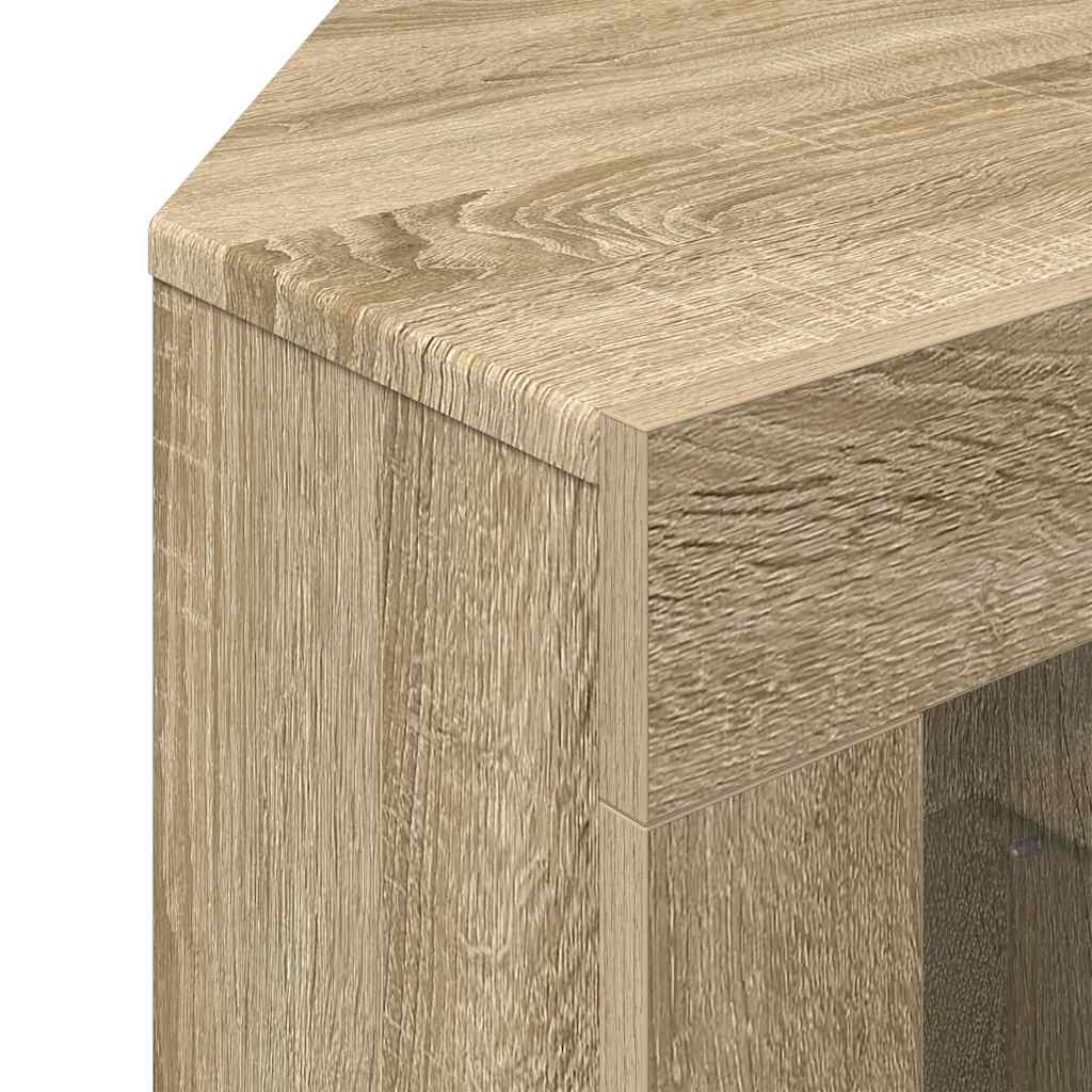 Hoek LED TV Kast Sonoma Eiken 100x40x68cm Bewerkt hout is nu te koop bij PeponiXL, paradijselijk wonen!