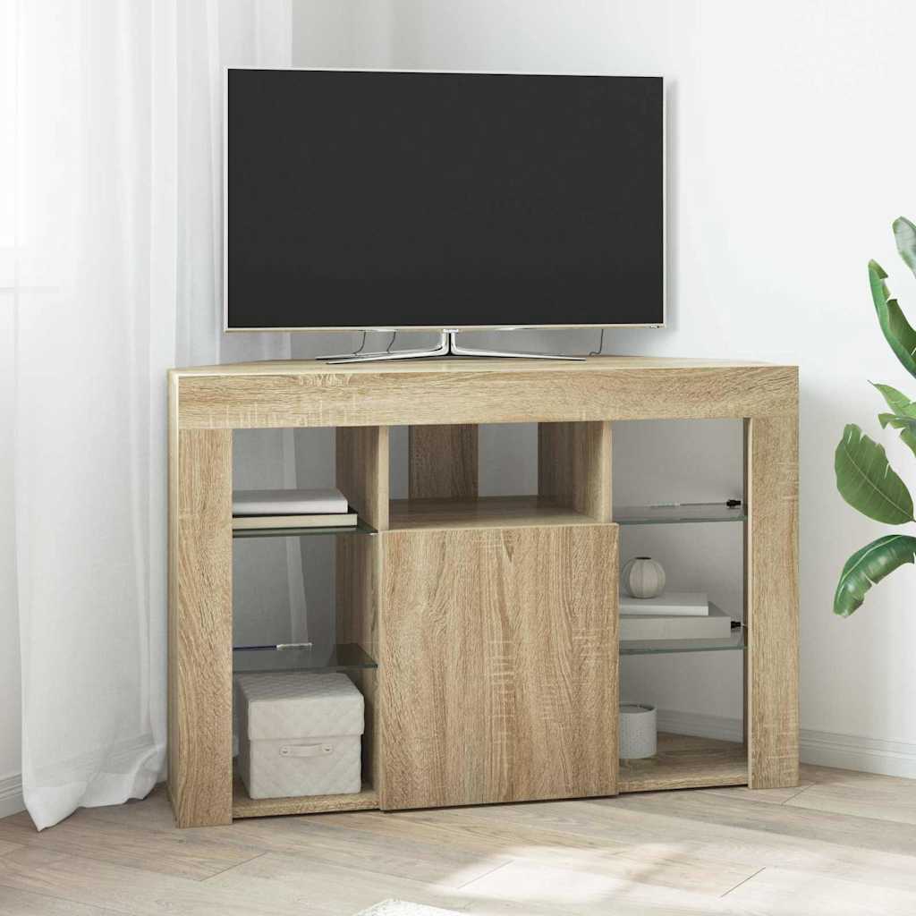 Hoek LED TV Kast Sonoma Eiken 100x40x68cm Bewerkt hout is nu te koop bij PeponiXL, paradijselijk wonen!