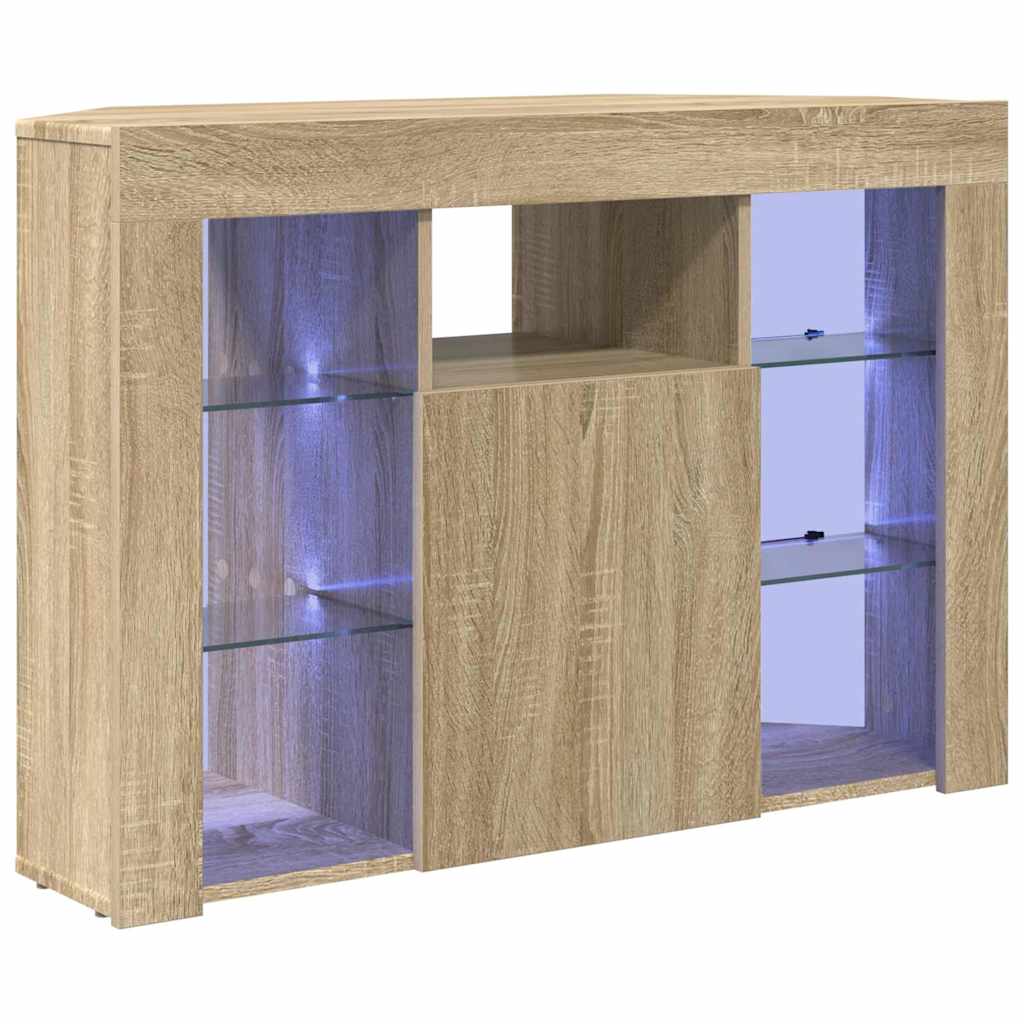 Hoek LED TV Kast Sonoma Eiken 100x40x68cm Bewerkt hout is nu te koop bij PeponiXL, paradijselijk wonen!