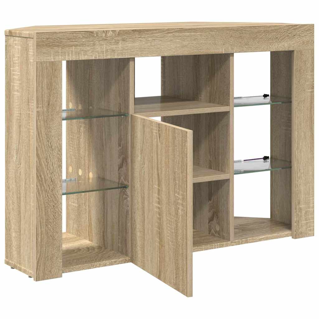 Hoek LED TV Kast Sonoma Eiken 100x40x68cm Bewerkt hout is nu te koop bij PeponiXL, paradijselijk wonen!