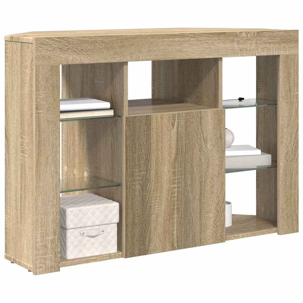 Hoek LED TV Kast Sonoma Eiken 100x40x68cm Bewerkt hout is nu te koop bij PeponiXL, paradijselijk wonen!