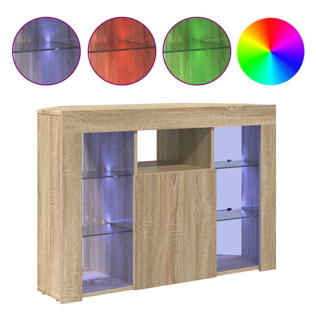 Hoek LED TV Kast Sonoma Eiken 100x40x68cm Bewerkt hout is nu te koop bij PeponiXL, paradijselijk wonen!