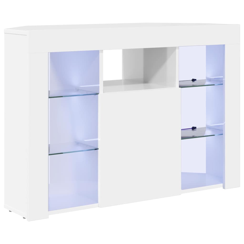 Hoek LED TV Kast Hoogglans Wit 100x40x68cm Bewerkt hout is nu te koop bij PeponiXL, paradijselijk wonen!