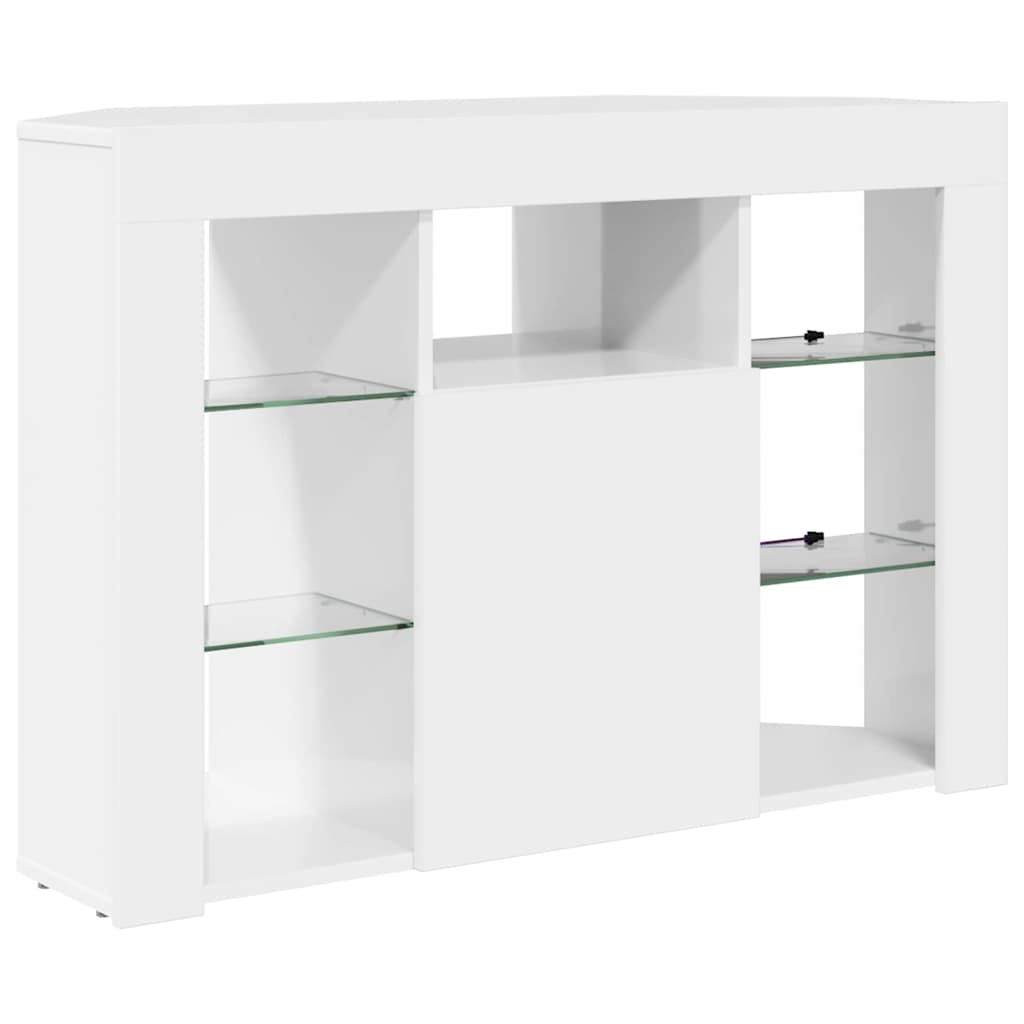 Hoek LED TV Kast Hoogglans Wit 100x40x68cm Bewerkt hout is nu te koop bij PeponiXL, paradijselijk wonen!