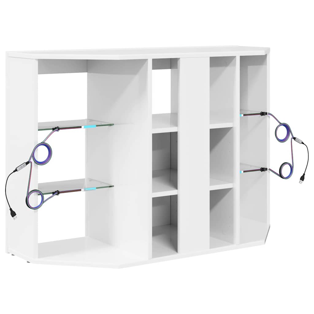 Hoek LED TV Kast Hoogglans Wit 100x40x68cm Bewerkt hout is nu te koop bij PeponiXL, paradijselijk wonen!