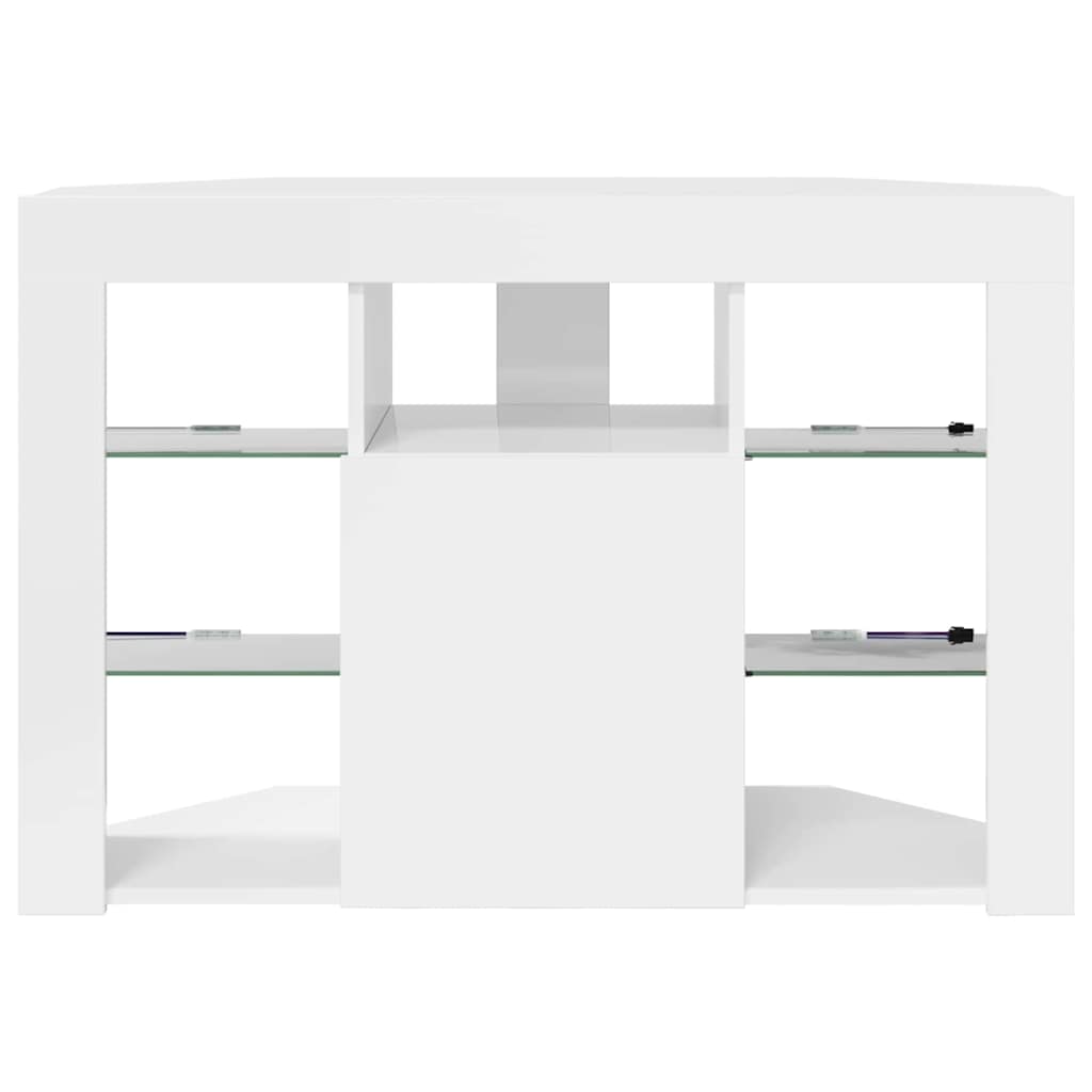 Hoek LED TV Kast Hoogglans Wit 100x40x68cm Bewerkt hout is nu te koop bij PeponiXL, paradijselijk wonen!