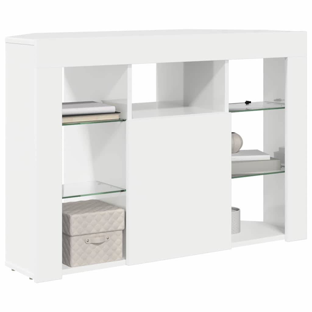 Hoek LED TV Kast Hoogglans Wit 100x40x68cm Bewerkt hout is nu te koop bij PeponiXL, paradijselijk wonen!