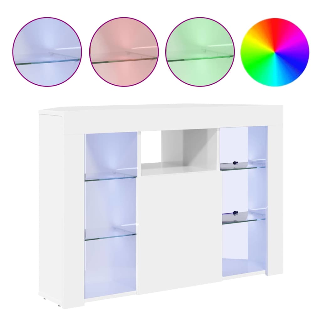 Hoek LED TV Kast Hoogglans Wit 100x40x68cm Bewerkt hout is nu te koop bij PeponiXL, paradijselijk wonen!