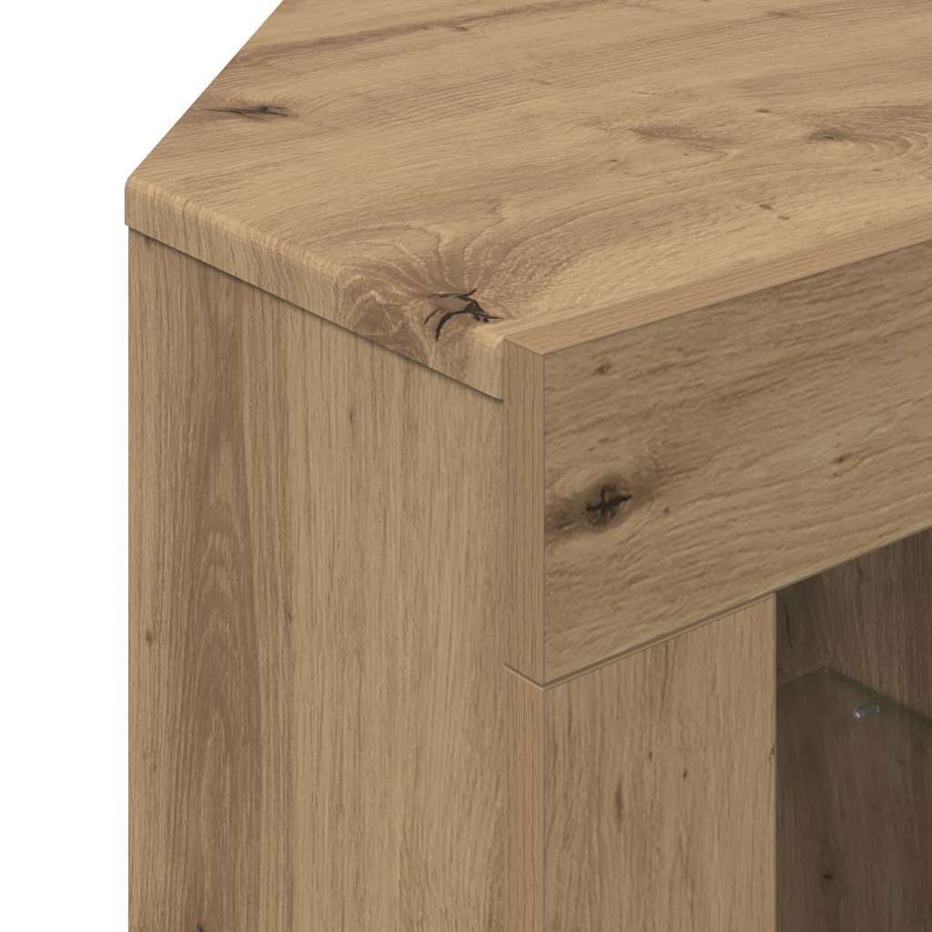 Hoek LED TV Kast 100x40x68cm Artisan Eiken Bewerkt hout is nu te koop bij PeponiXL, paradijselijk wonen!