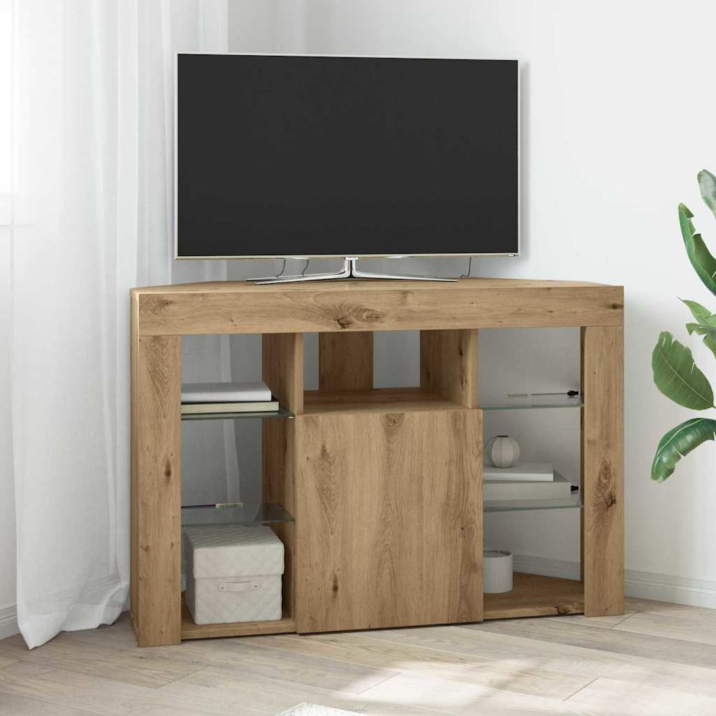 Hoek LED TV Kast 100x40x68cm Artisan Eiken Bewerkt hout is nu te koop bij PeponiXL, paradijselijk wonen!