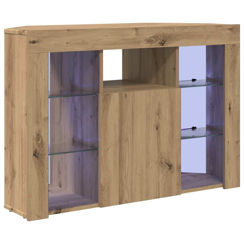 Hoek LED TV Kast 100x40x68cm Artisan Eiken Bewerkt hout is nu te koop bij PeponiXL, paradijselijk wonen!