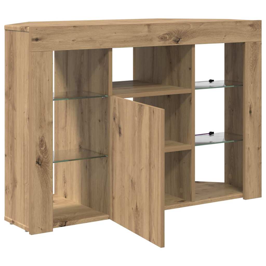 Hoek LED TV Kast 100x40x68cm Artisan Eiken Bewerkt hout is nu te koop bij PeponiXL, paradijselijk wonen!