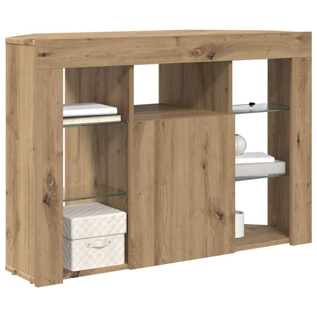 Hoek LED TV Kast 100x40x68cm Artisan Eiken Bewerkt hout is nu te koop bij PeponiXL, paradijselijk wonen!