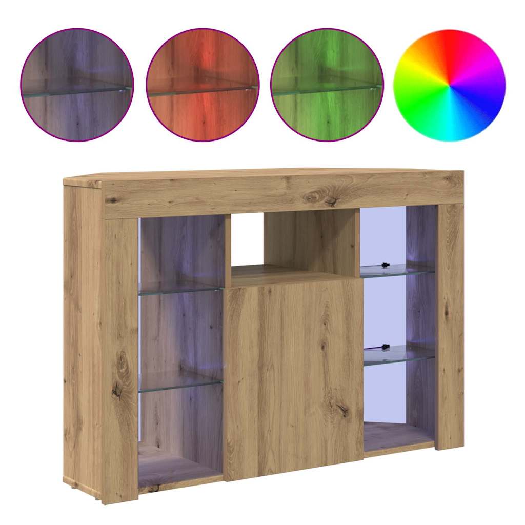 Hoek LED TV Kast 100x40x68cm Artisan Eiken Bewerkt hout is nu te koop bij PeponiXL, paradijselijk wonen!
