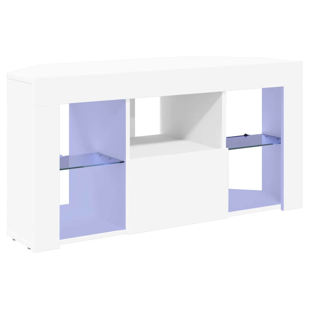 Hoek LED TV Kast Wit 100 x 40 x 50 cm Bewerkt hout is nu te koop bij PeponiXL, paradijselijk wonen!