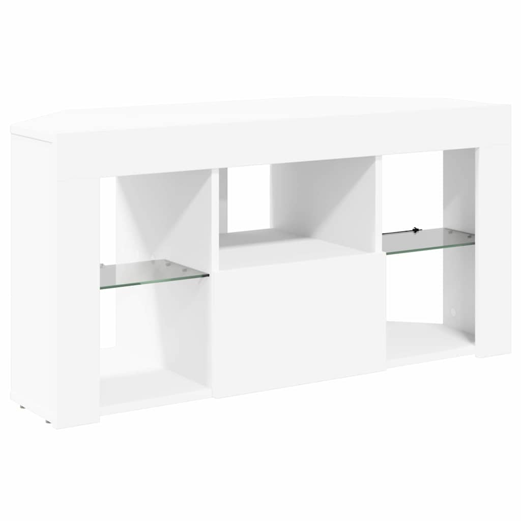 Hoek LED TV Kast Wit 100 x 40 x 50 cm Bewerkt hout is nu te koop bij PeponiXL, paradijselijk wonen!