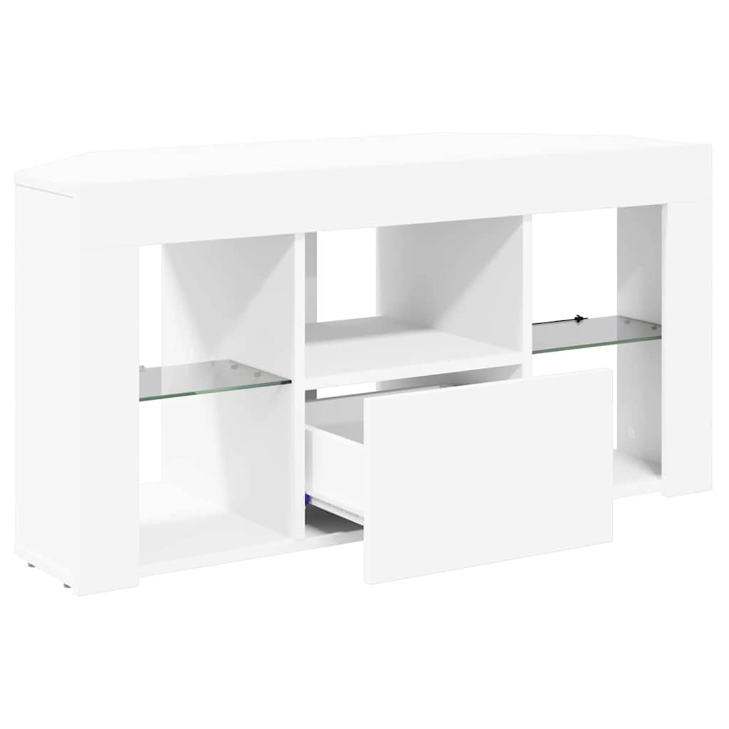 Hoek LED TV Kast Wit 100 x 40 x 50 cm Bewerkt hout is nu te koop bij PeponiXL, paradijselijk wonen!