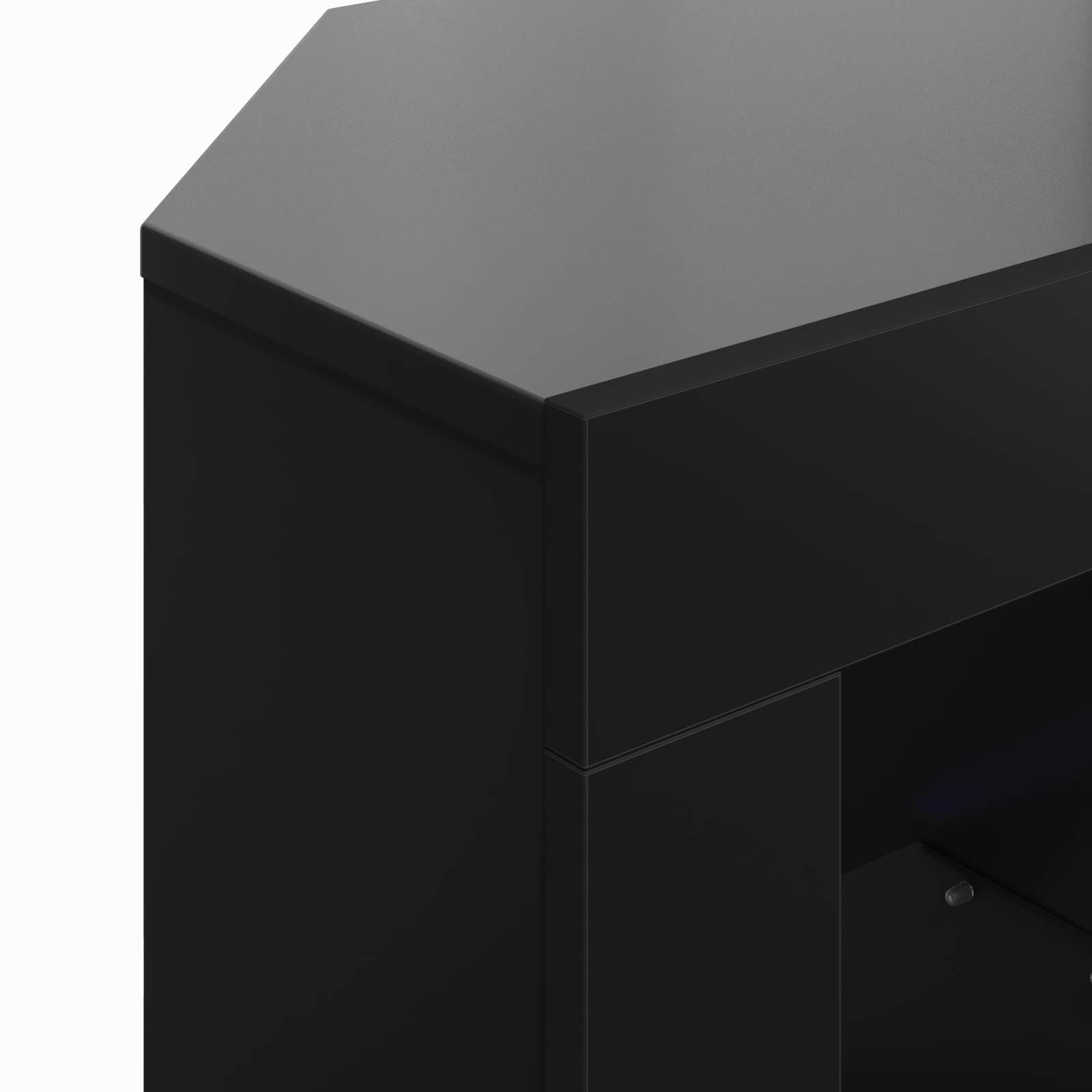 Hoek LED TV Kast Zwart 100 x 40 x 50 cm Bewerkt hout is nu te koop bij PeponiXL, paradijselijk wonen!