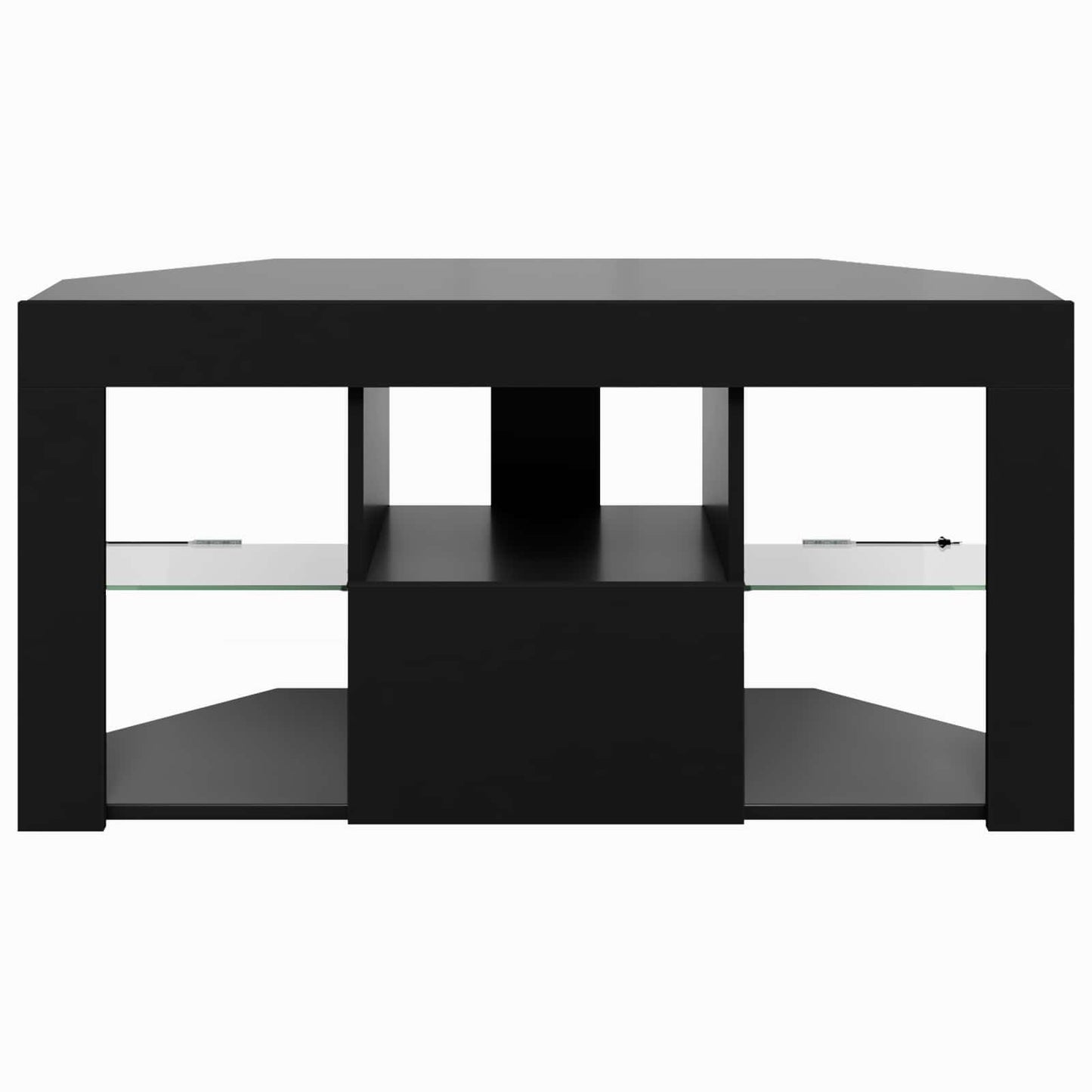 Hoek LED TV Kast Zwart 100 x 40 x 50 cm Bewerkt hout is nu te koop bij PeponiXL, paradijselijk wonen!