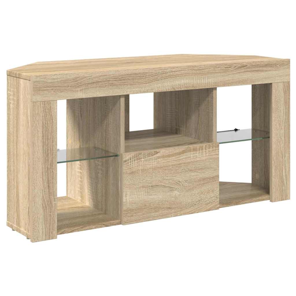 Hoek LED TV Kast Sonoma Eiken 100 x 40 x 50 cm Bewerkt hout is nu te koop bij PeponiXL, paradijselijk wonen!