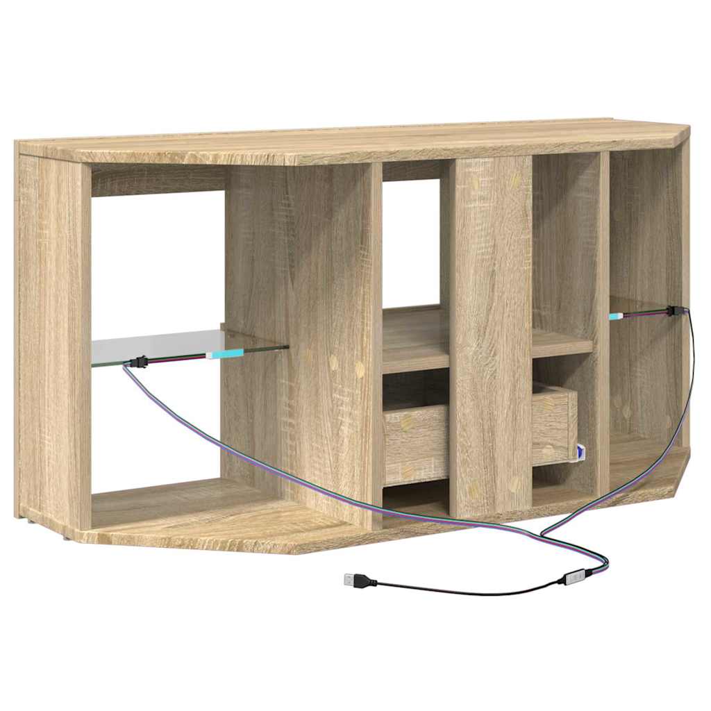 Hoek LED TV Kast Sonoma Eiken 100 x 40 x 50 cm Bewerkt hout is nu te koop bij PeponiXL, paradijselijk wonen!
