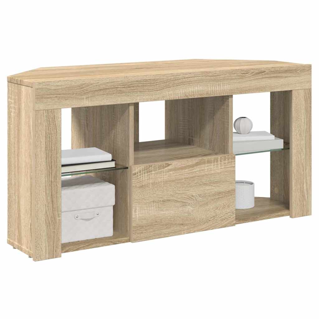 Hoek LED TV Kast Sonoma Eiken 100 x 40 x 50 cm Bewerkt hout is nu te koop bij PeponiXL, paradijselijk wonen!