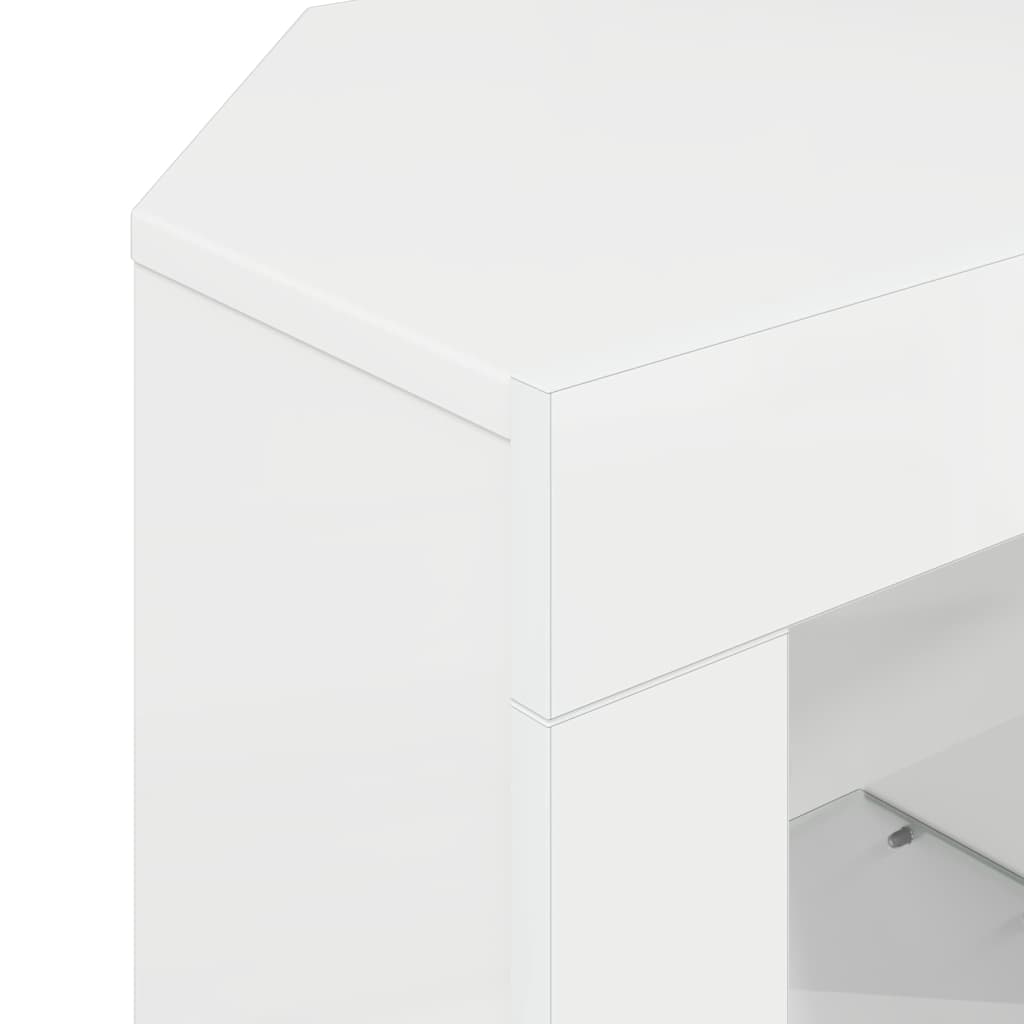 Hoek LED TV Kast Hoogglans Wit 100 x 40 x 50 cm Bewerkt hout is nu te koop bij PeponiXL, paradijselijk wonen!