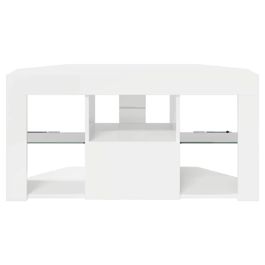 Hoek LED TV Kast Hoogglans Wit 100 x 40 x 50 cm Bewerkt hout is nu te koop bij PeponiXL, paradijselijk wonen!