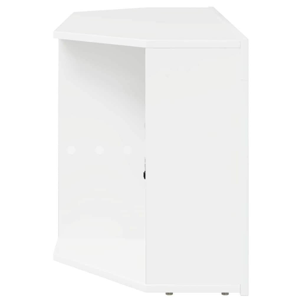 Hoek LED TV Kast Hoogglans Wit 100 x 40 x 50 cm Bewerkt hout is nu te koop bij PeponiXL, paradijselijk wonen!