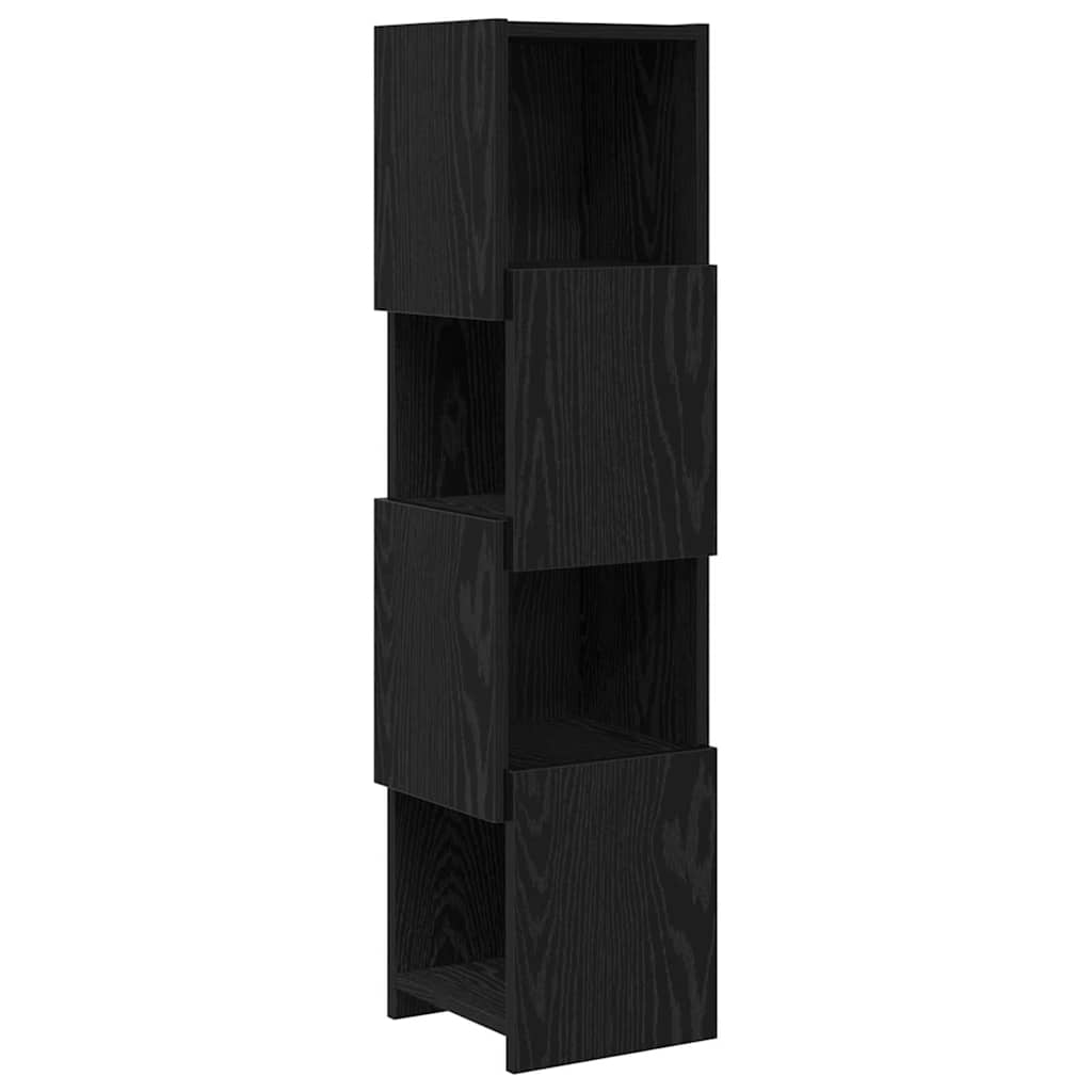 Hoekkast Zwart Eiken 25,5x25x102cm Bewerkt hout is nu te koop bij PeponiXL, paradijselijk wonen!