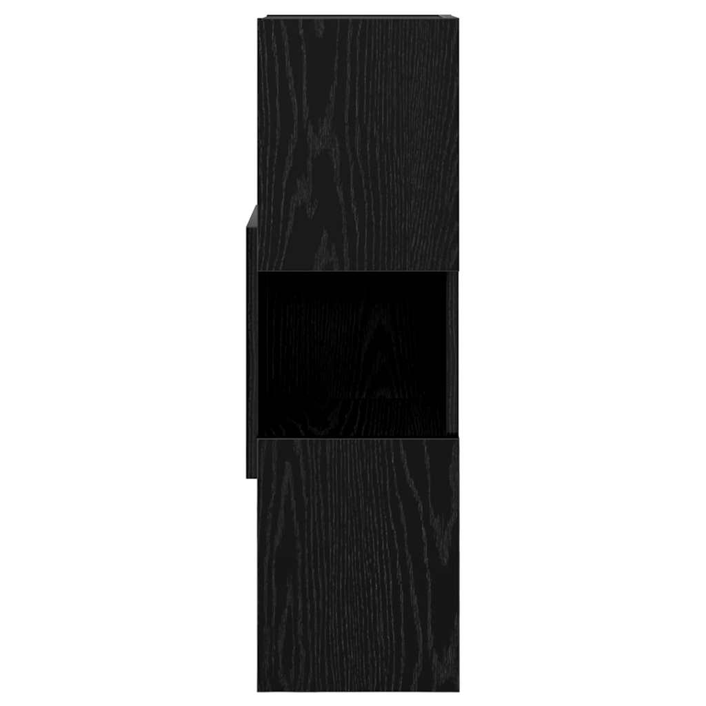 Hoekkast Zwart Eiken 25,5x25x80cm Bewerkt hout is nu te koop bij PeponiXL, paradijselijk wonen!